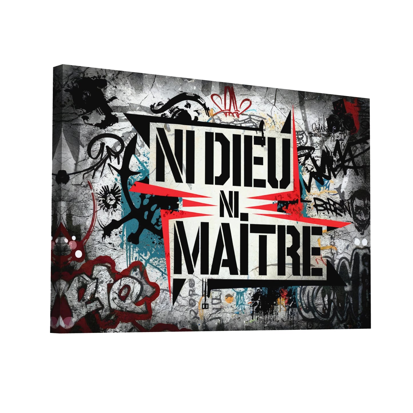Product Hero 3D WebP Tableau Anarchiste - Ni Dieu Ni Maître - Art Virtuoso