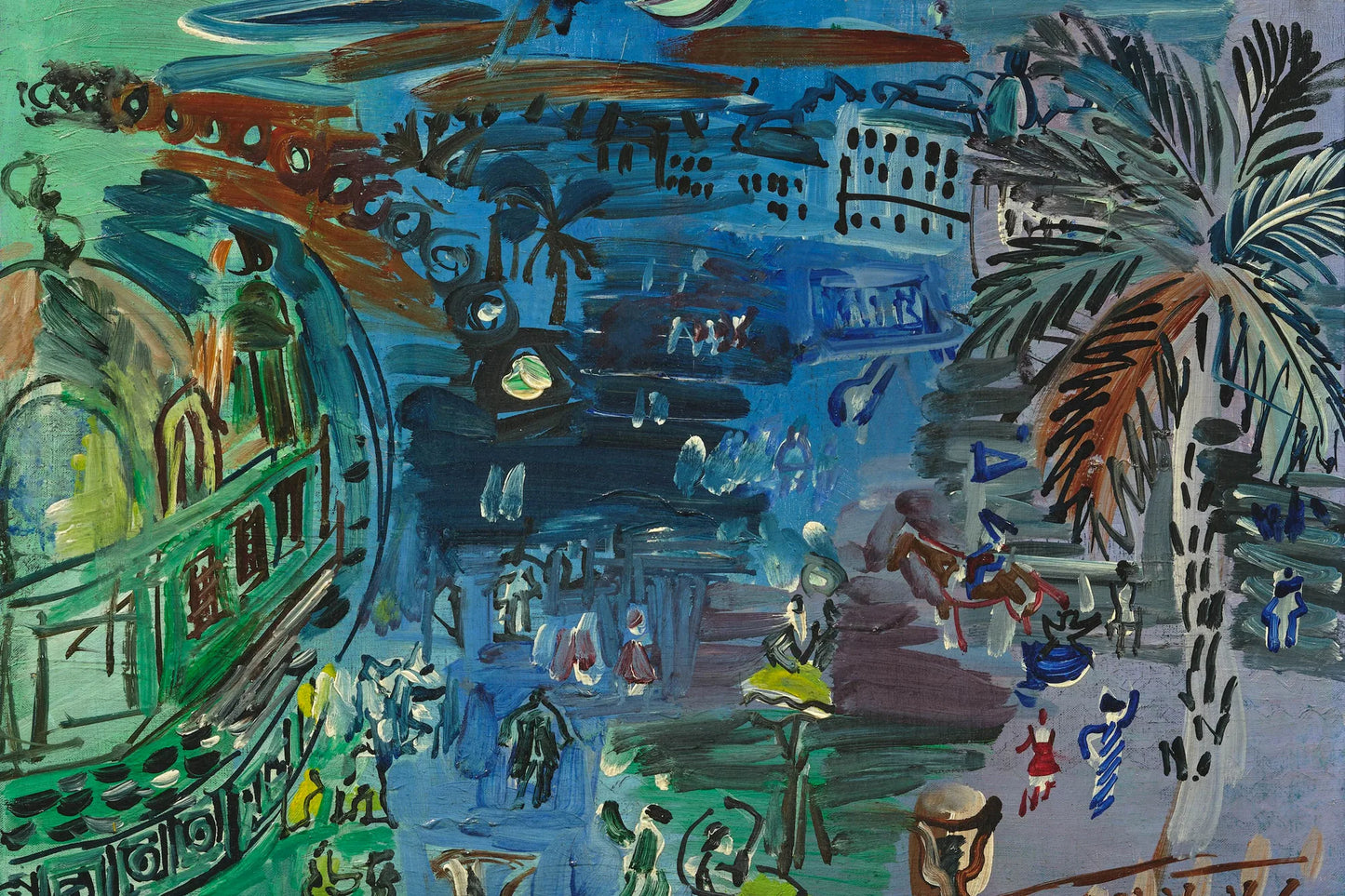 Ancien casino de Nice éclairé dans la nuit, toile S