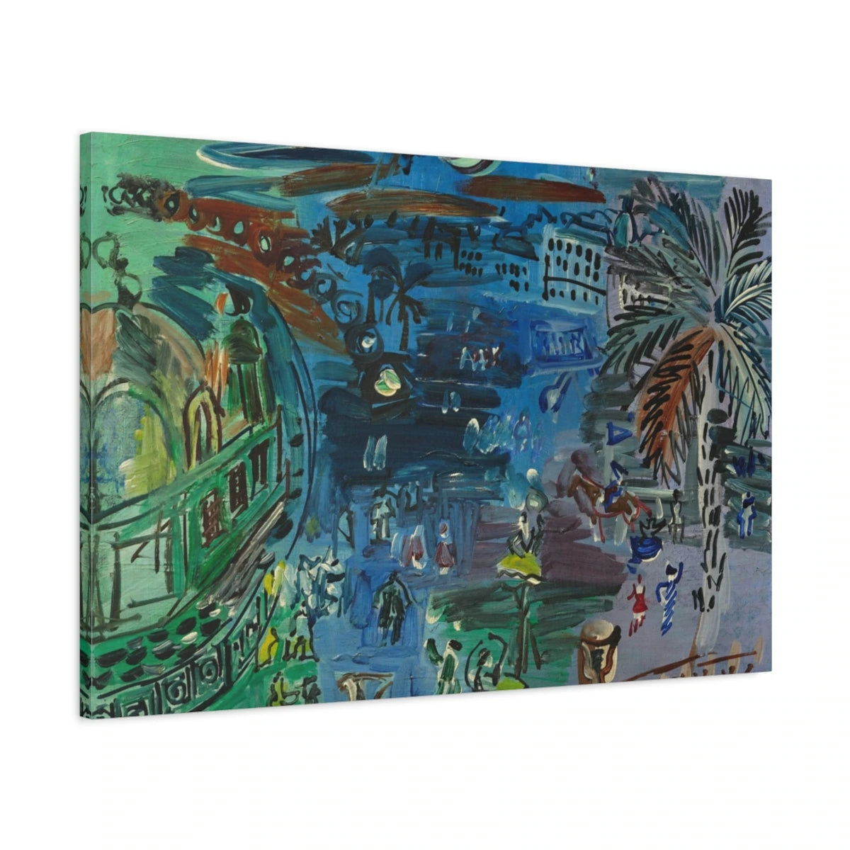 Tableau L’Ancien Casino de Nice, de nuit – Raoul Dufy - toile 3D avec bords imprimés - Art Virtuoso