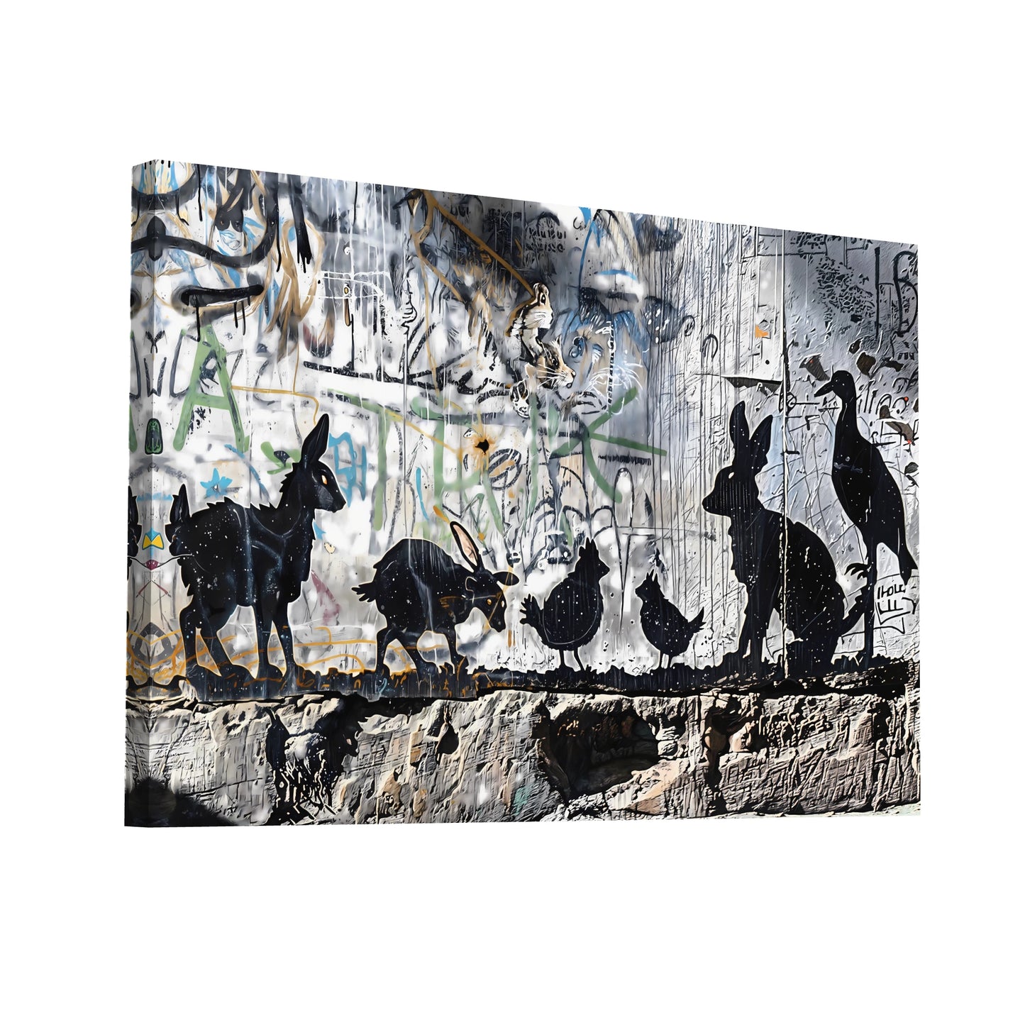 Product Hero 3D WebP Tableau Animaux Street Art - Art Virtuoso