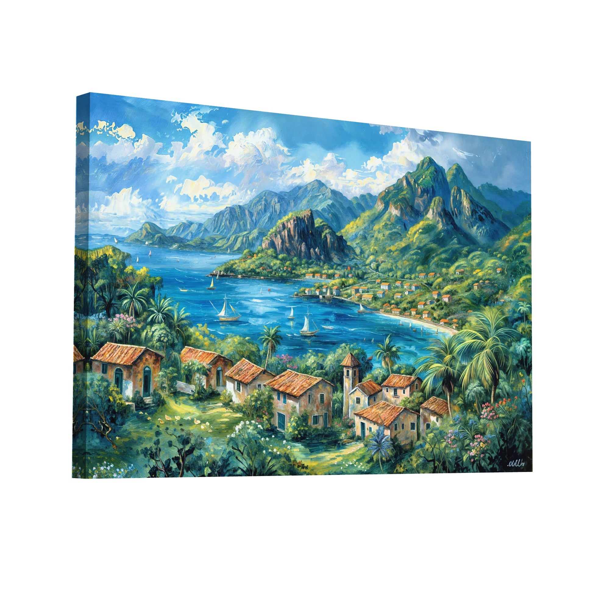Product Hero 3D WebP Tableau Antillais - Évasion Tropicale - Art Virtuoso