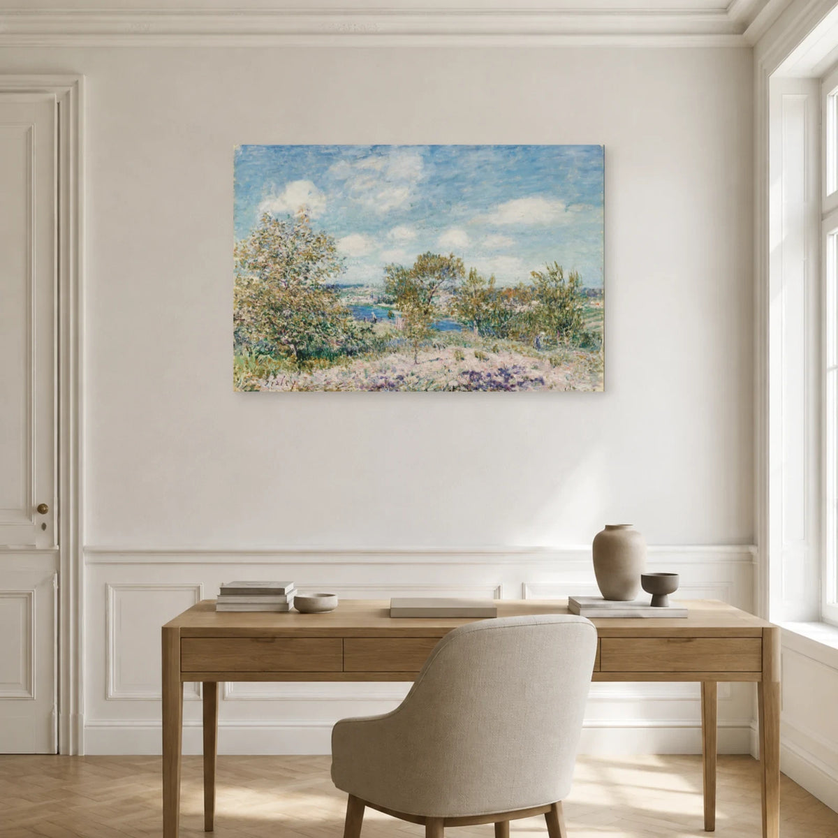 Tableau Après-midi de mai à By – Alfred Sisley dans un bureau - Art Virtuoso