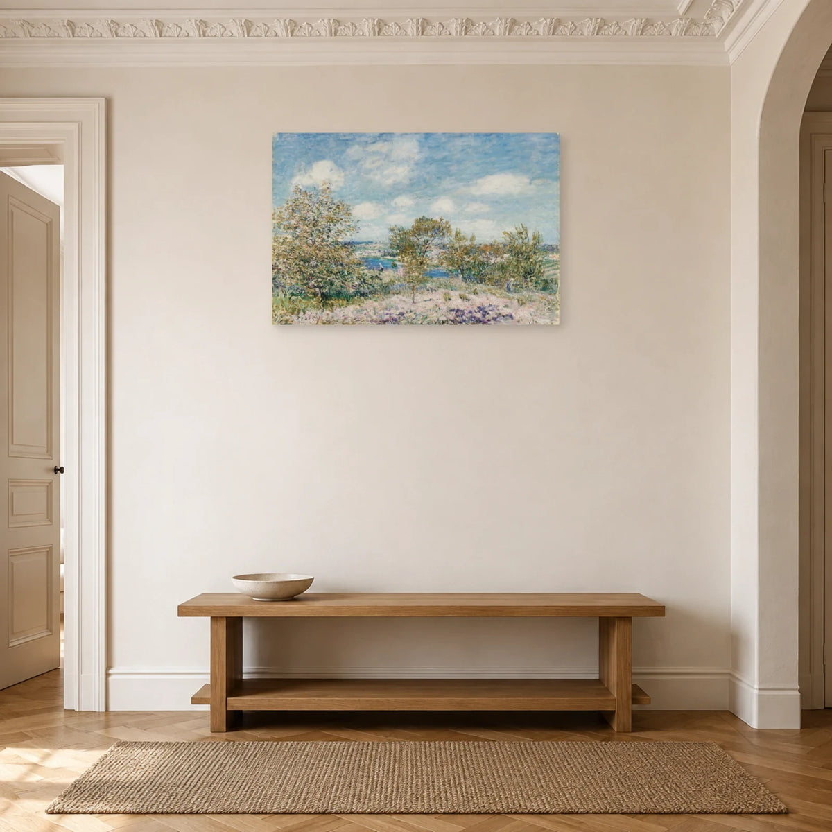 Tableau Après-midi de mai à By – Alfred Sisley dans une entrée ou un couloir - Art Virtuoso