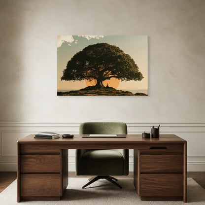 Tableau Arbre Bodhi présenté dans un bureau - Art Virtuoso