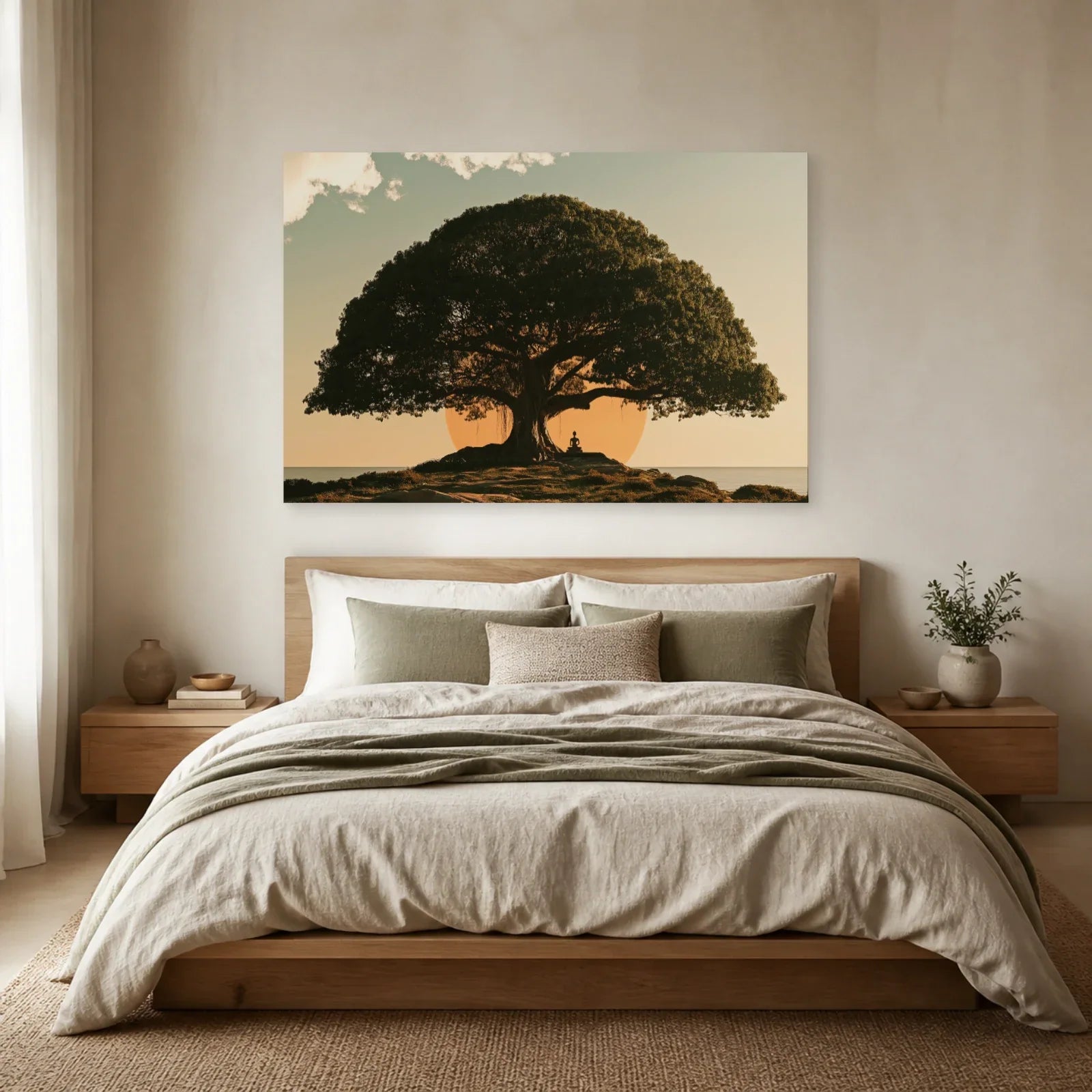 Tableau Arbre Bodhi présenté dans une chambre - Art Virtuoso