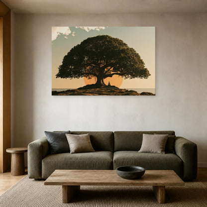 Tableau Arbre Bodhi présenté dans un salon - Art Virtuoso