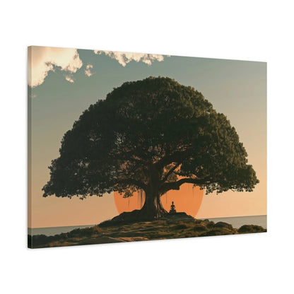 Tableau Arbre Bodhi, vue latérale de la toile avec bords imprimés - Art Virtuoso