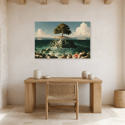 Tableau Arbre de Vie Aquatique présenté dans un bureau - Art Virtuoso