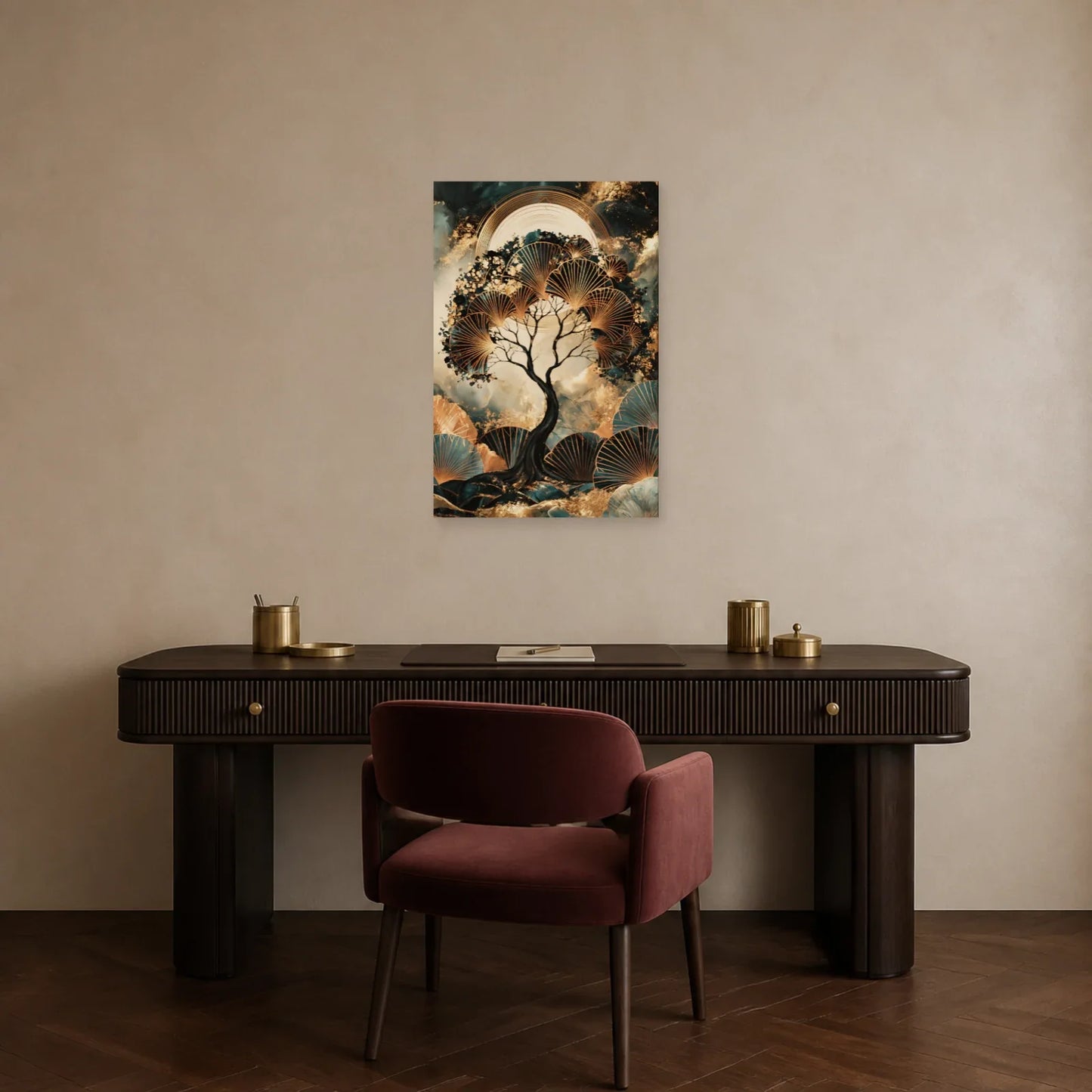 Tableau Arbre de Vie Art Déco présenté dans un bureau - Art Virtuoso