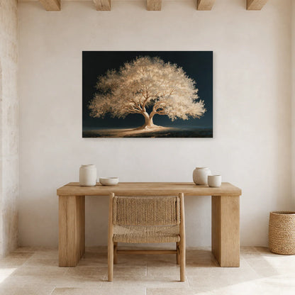 Tableau Arbre de Vie Blanc présenté dans un bureau - Art Virtuoso