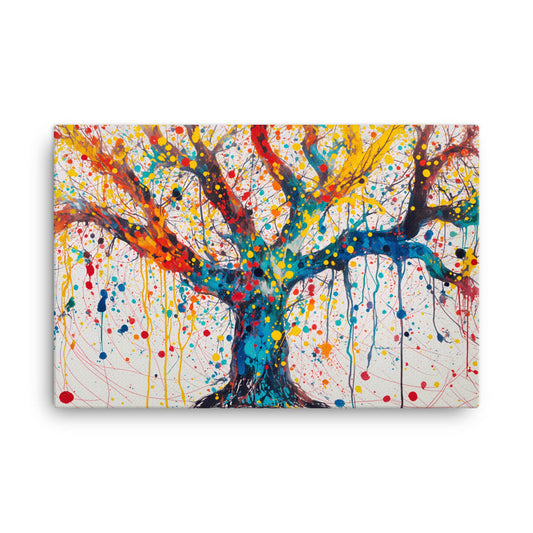 tableau arbre de vie coloré 24″×36″