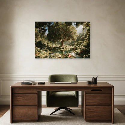 Tableau Arbre de Vie Éden présenté dans un bureau - Art Virtuoso