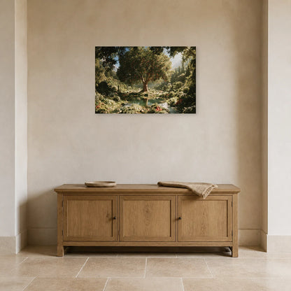 Tableau Arbre de Vie Éden présenté dans une entrée - Art Virtuoso