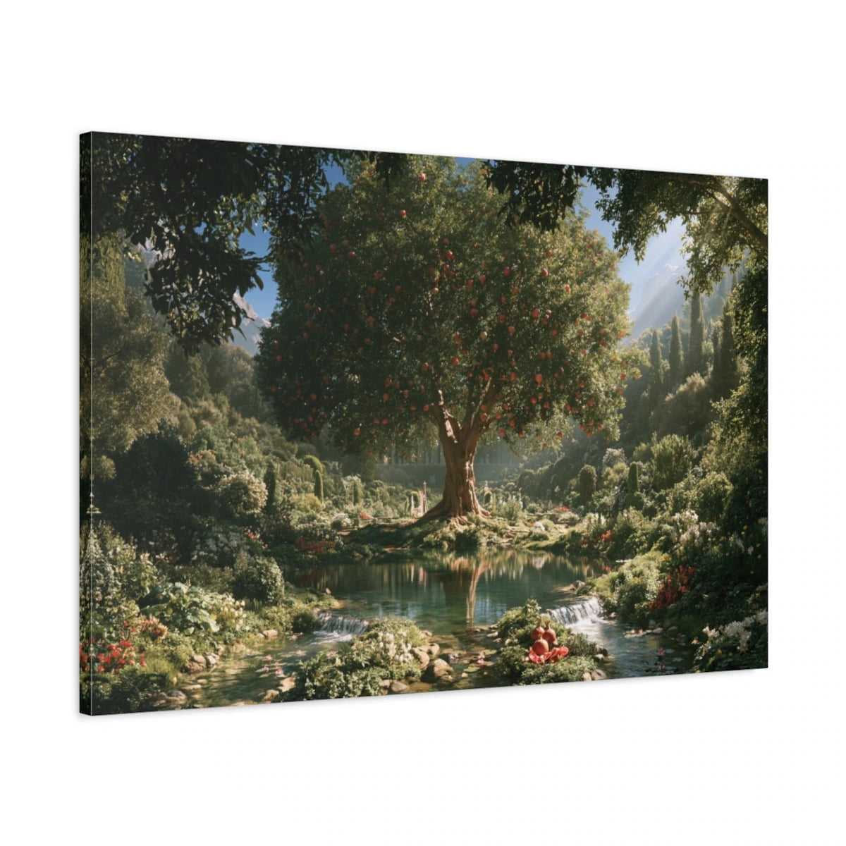 Tableau Arbre de Vie Éden, vue latérale de la toile avec bords imprimés - Art Virtuoso