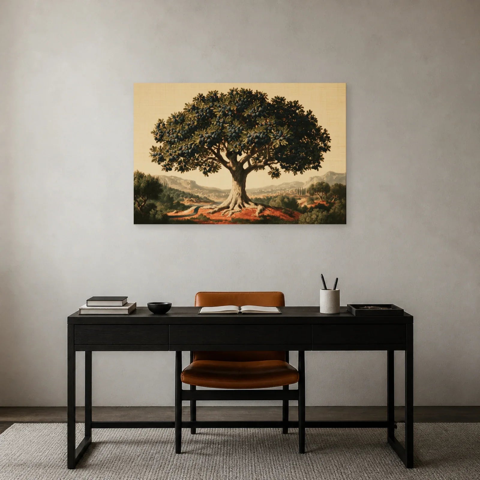 Tableau Arbre de Vie Égyptien présenté dans un bureau - Art Virtuoso