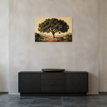 Tableau Arbre de Vie Égyptien présenté dans une entrée - Art Virtuoso