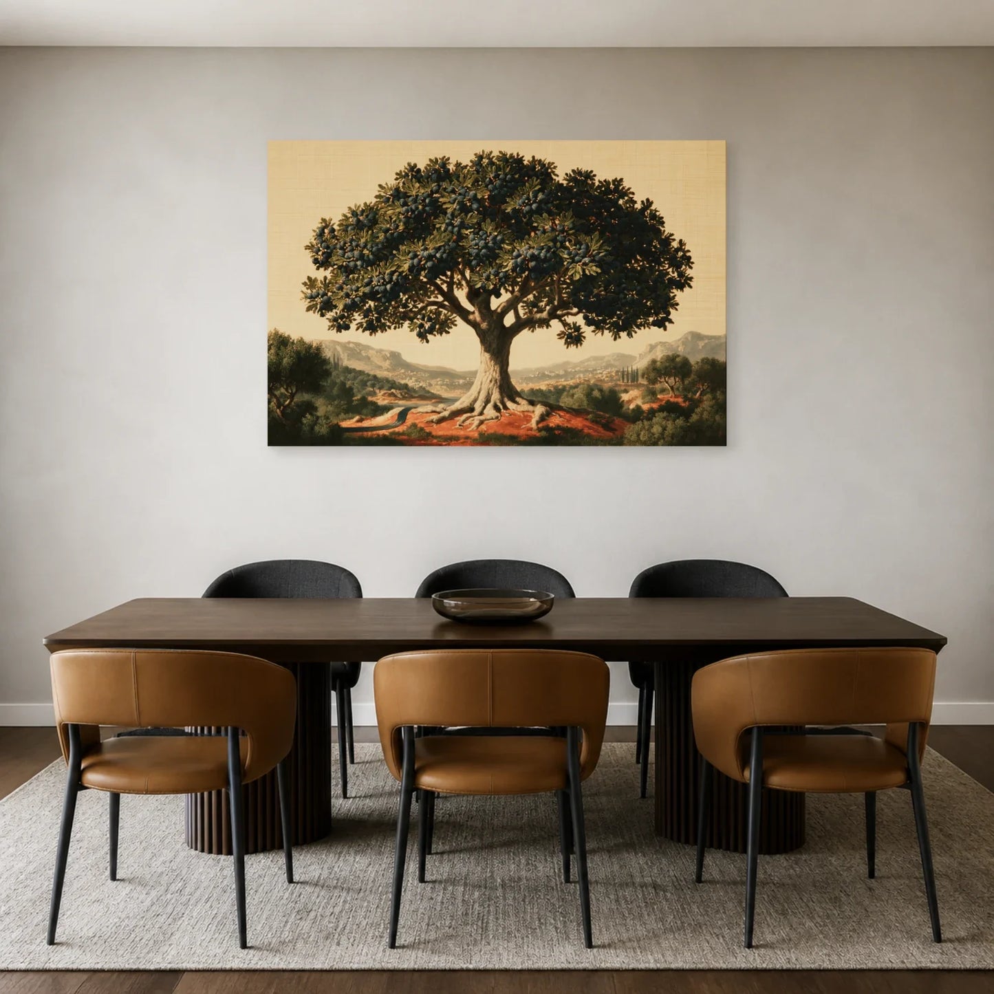 Tableau Arbre de Vie Égyptien présenté dans une salle à manger - Art Virtuoso