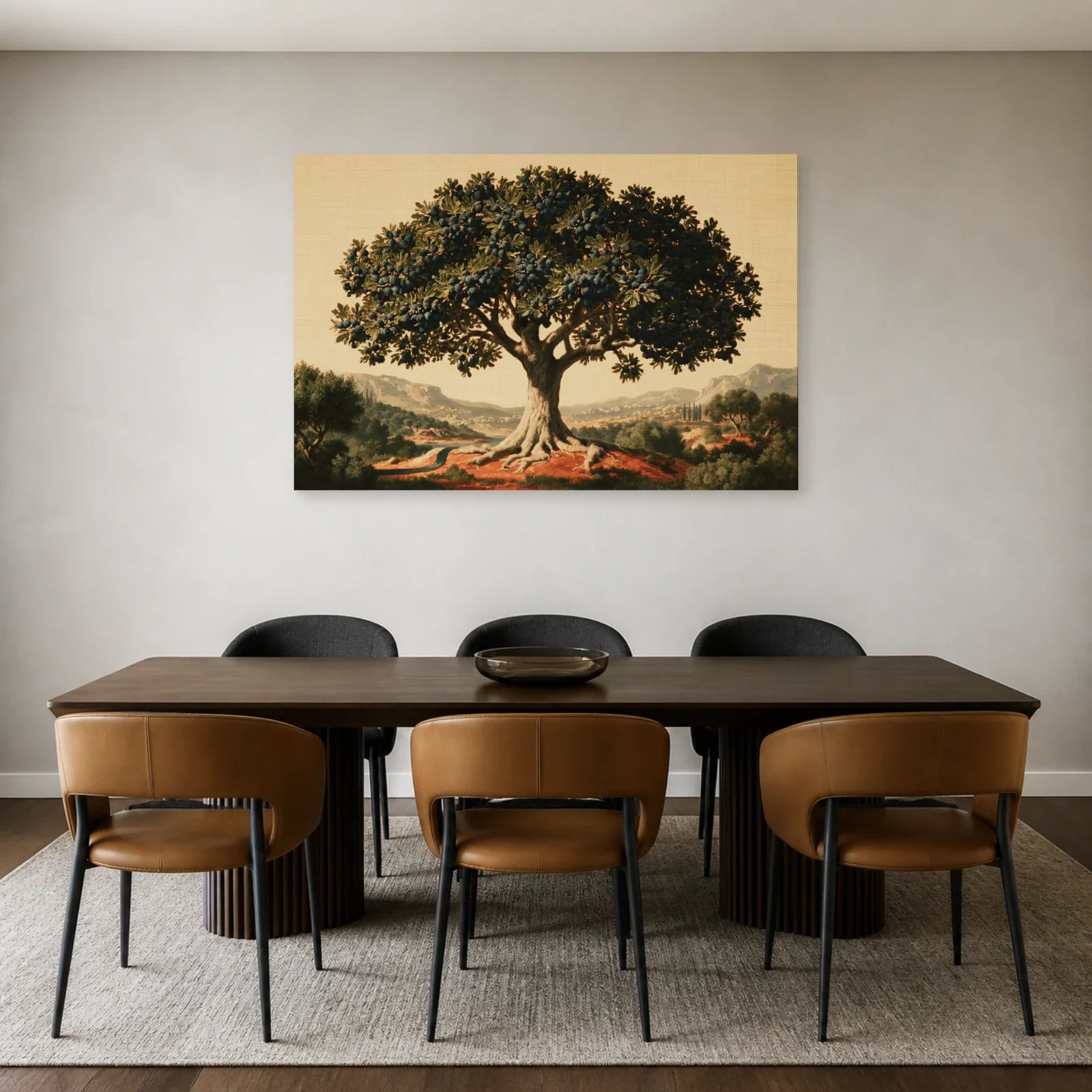 Tableau Arbre de Vie Égyptien présenté dans une salle à manger - Art Virtuoso