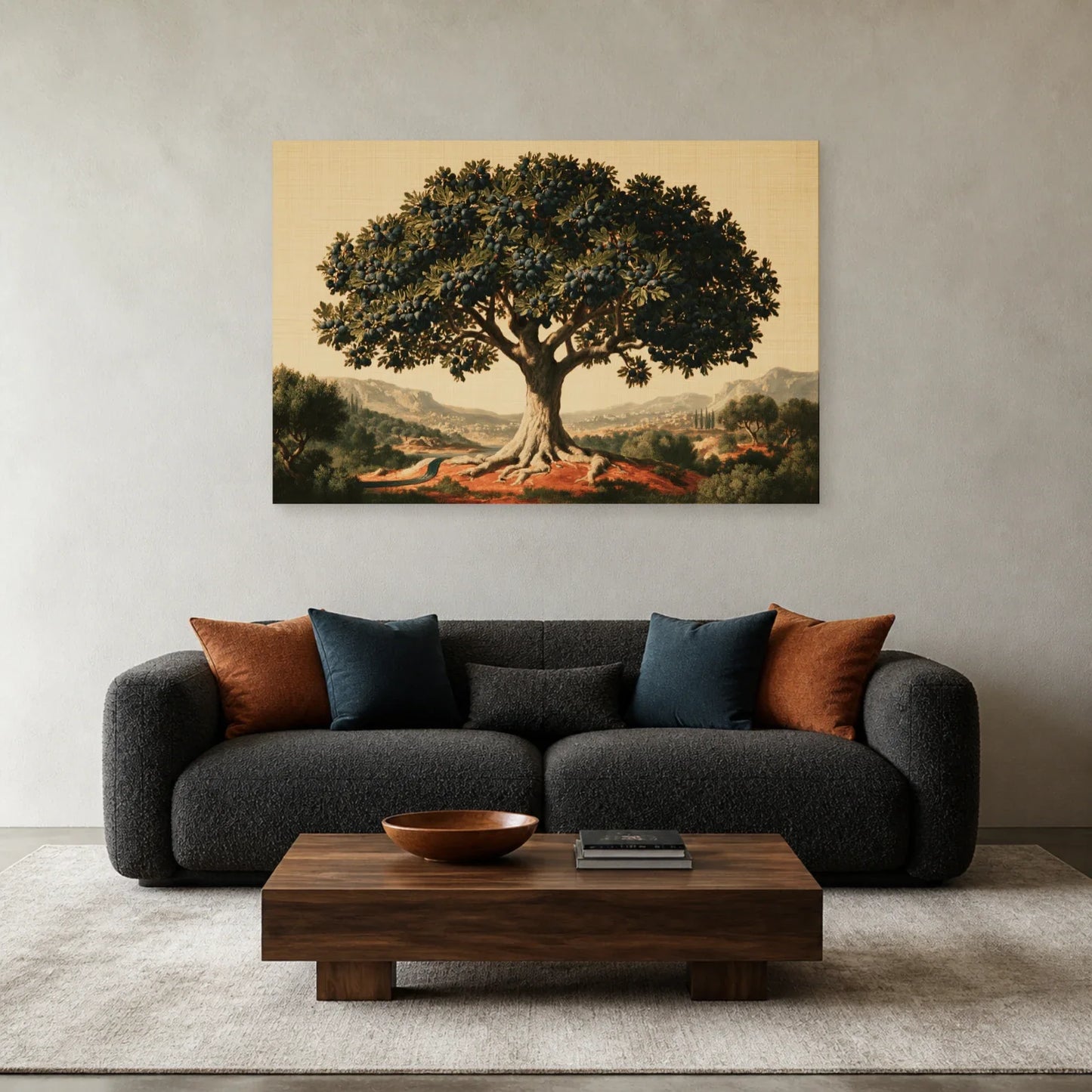 Tableau Arbre de Vie Égyptien présenté dans un salon - Art Virtuoso