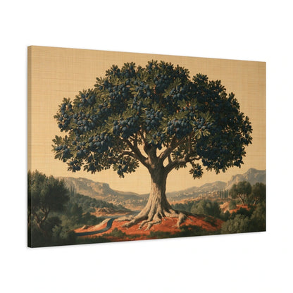 Tableau Arbre de Vie Égyptien, vue latérale de la toile avec bords imprimés - Art Virtuoso