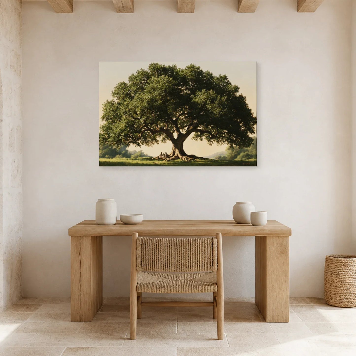 Tableau Arbre de Vie Famille présenté dans un bureau - Art Virtuoso