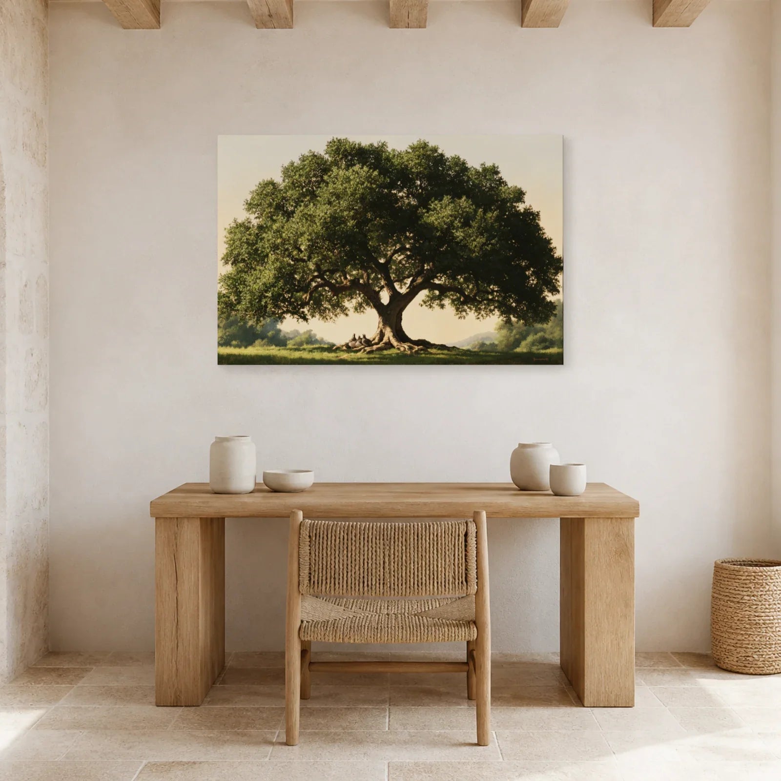 Tableau Arbre de Vie Famille présenté dans un bureau - Art Virtuoso