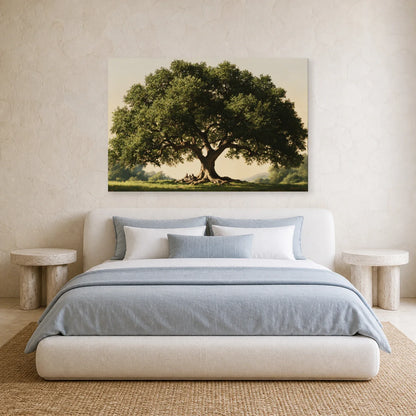 Tableau Arbre de Vie Famille présenté dans une chambre - Art Virtuoso