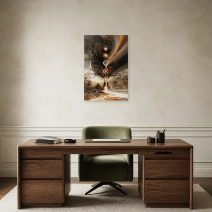 Tableau Arbre de Vie Kabbale présenté dans un bureau - Art Virtuoso