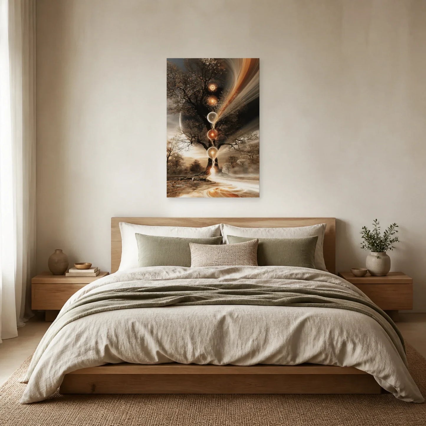 Tableau Arbre de Vie Kabbale présenté dans une chambre - Art Virtuoso