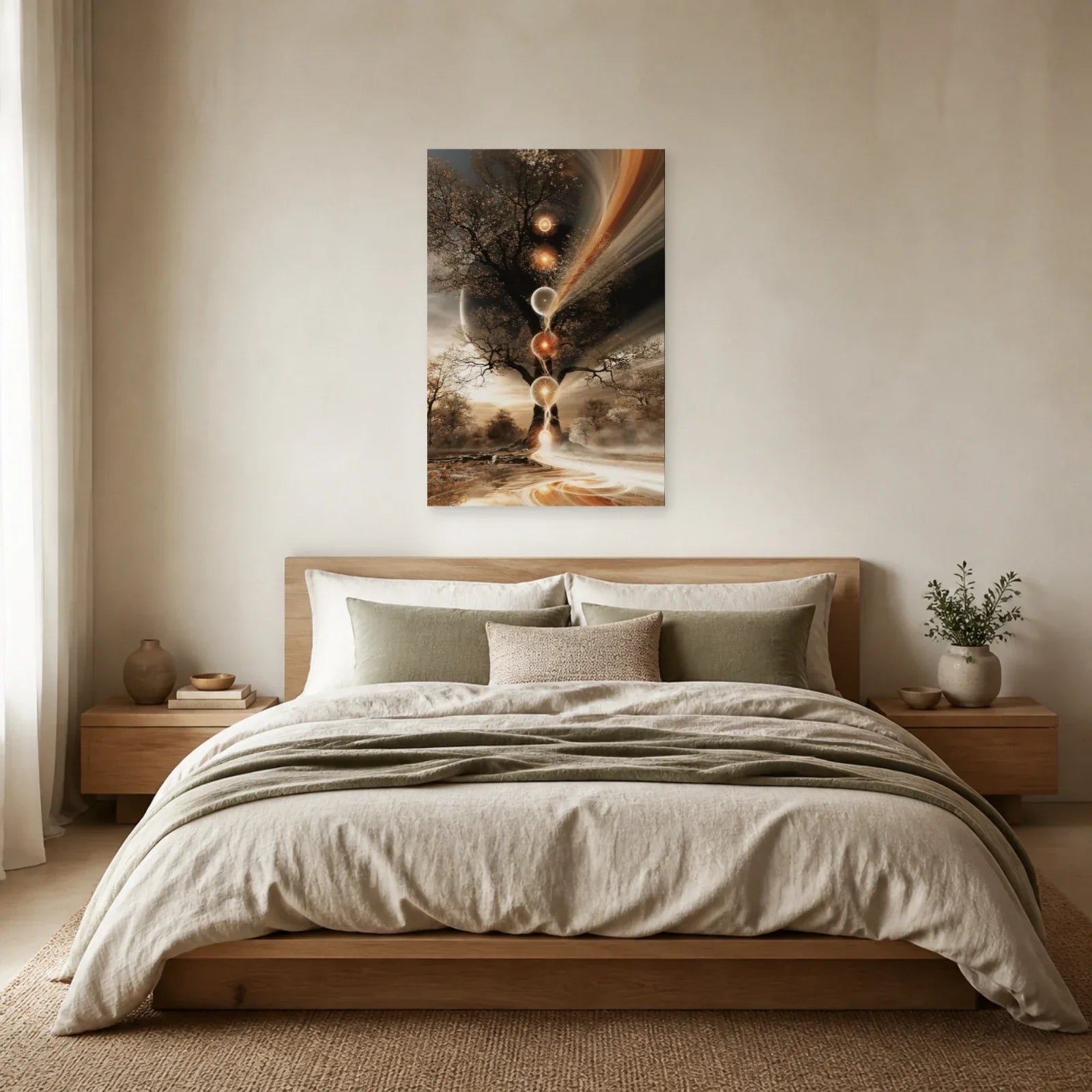 Tableau Arbre de Vie Kabbale présenté dans une chambre - Art Virtuoso