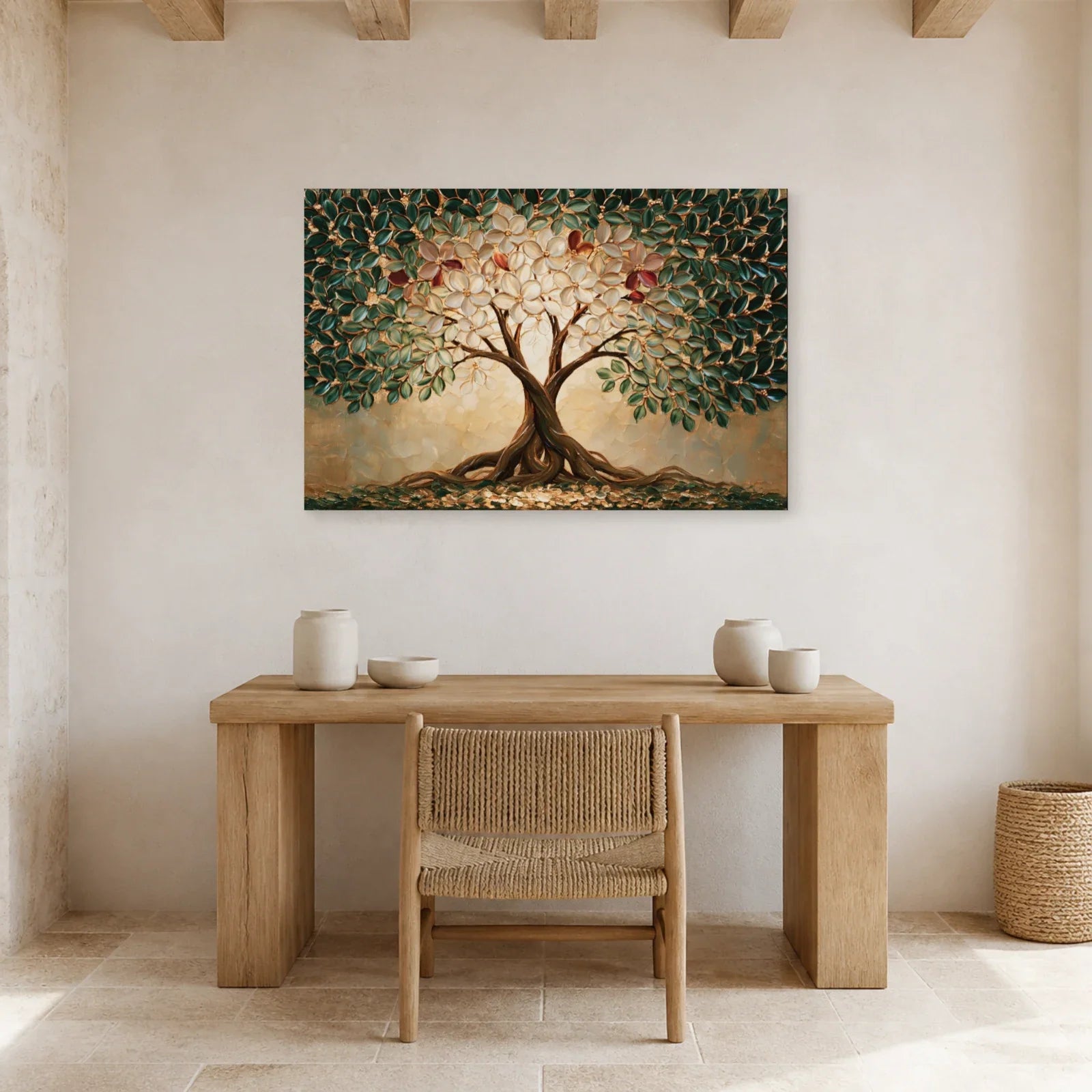Tableau Arbre de Vie Mariage présenté dans un bureau - Art Virtuoso