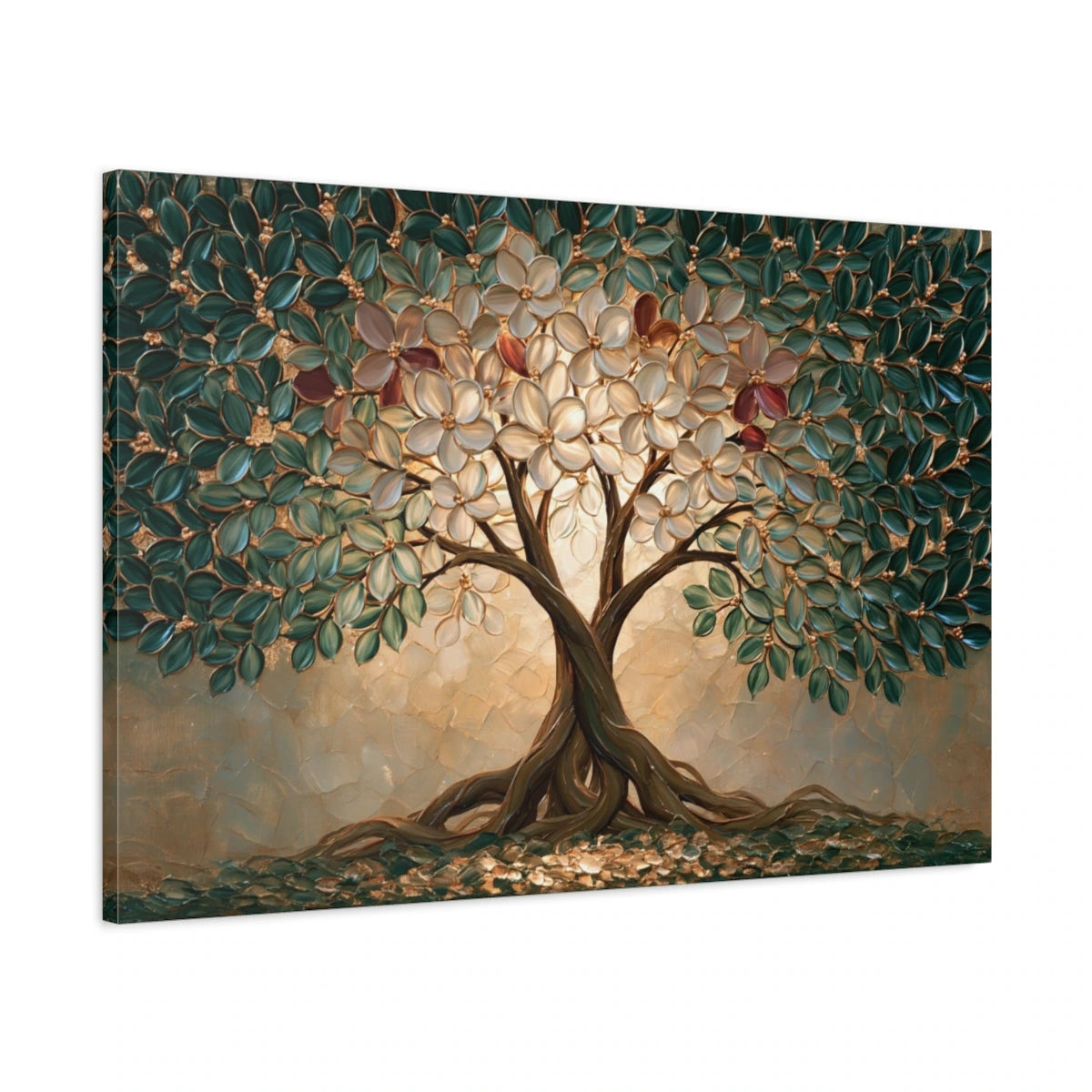 Tableau Arbre de Vie Mariage, vue latérale de la toile avec bords imprimés - Art Virtuoso
