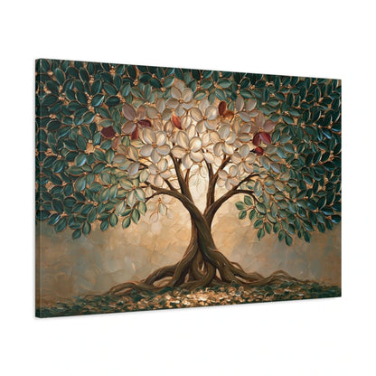 Tableau Arbre de Vie Mariage, vue latérale de la toile avec bords imprimés - Art Virtuoso