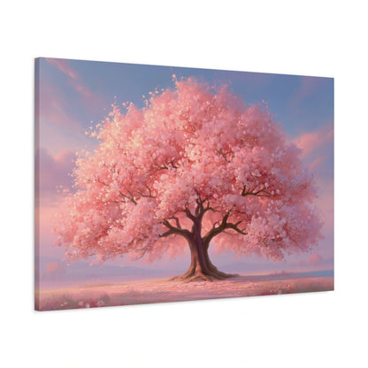 Tableau Arbre de Vie Rose, vue latérale de la toile avec bords imprimés - Art Virtuoso