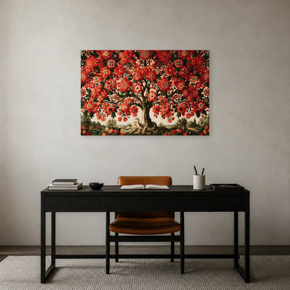 Tableau Arbre du Monde Slave présenté dans un bureau - Art Virtuoso
