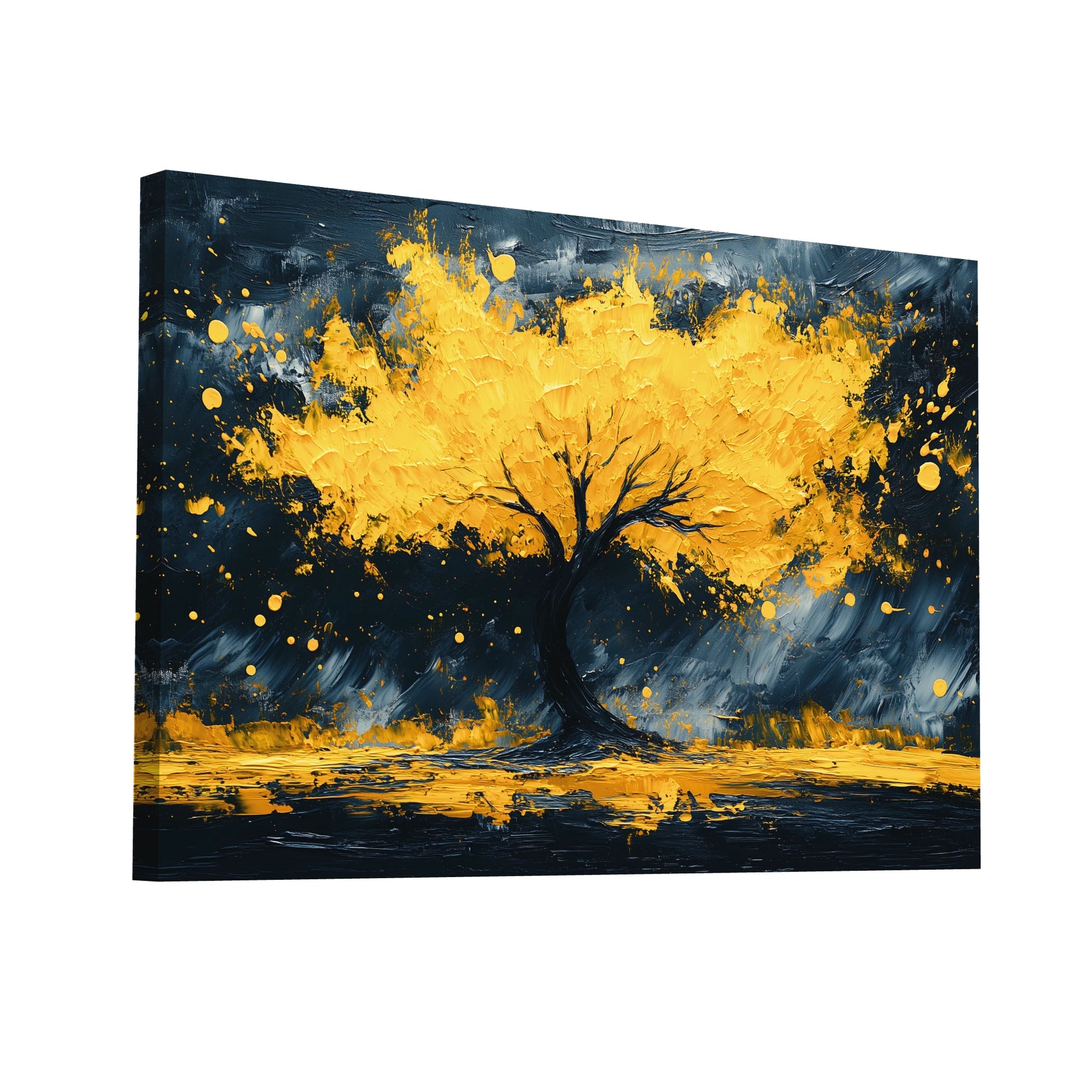Product Hero 3D WebP Tableau Arbre Jaune Lumineux - Art Virtuoso