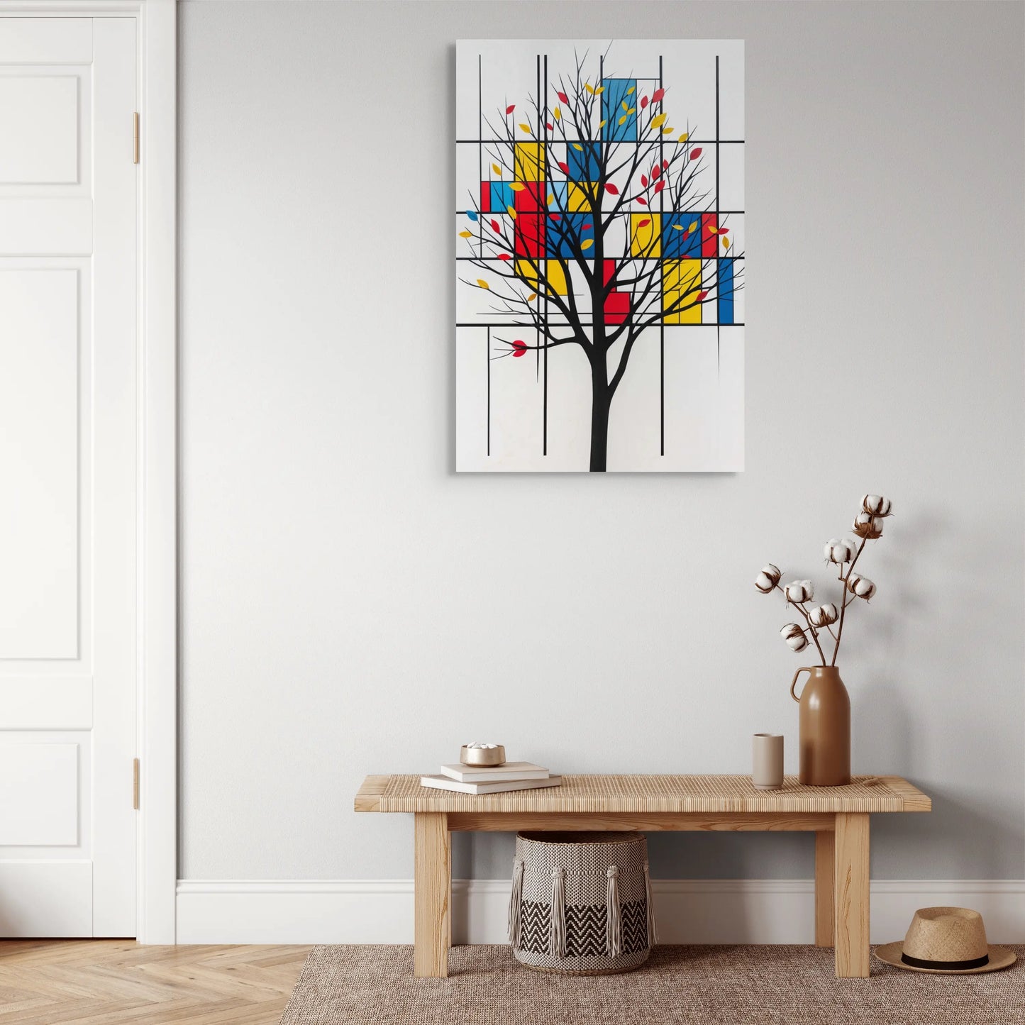 Tableau Arbre Moderne - Style Mondrian  Art Virtuoso   