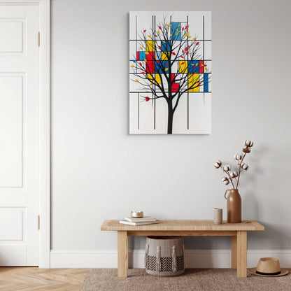 Tableau Arbre Moderne - Style Mondrian  Art Virtuoso   