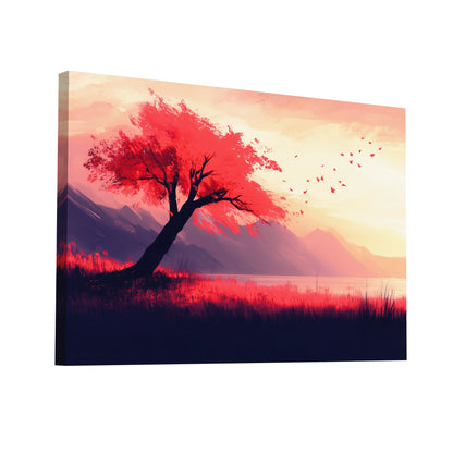 Product Hero 3D WebP Tableau Arbre Rouge - Rêverie Pourpre - Art Virtuoso