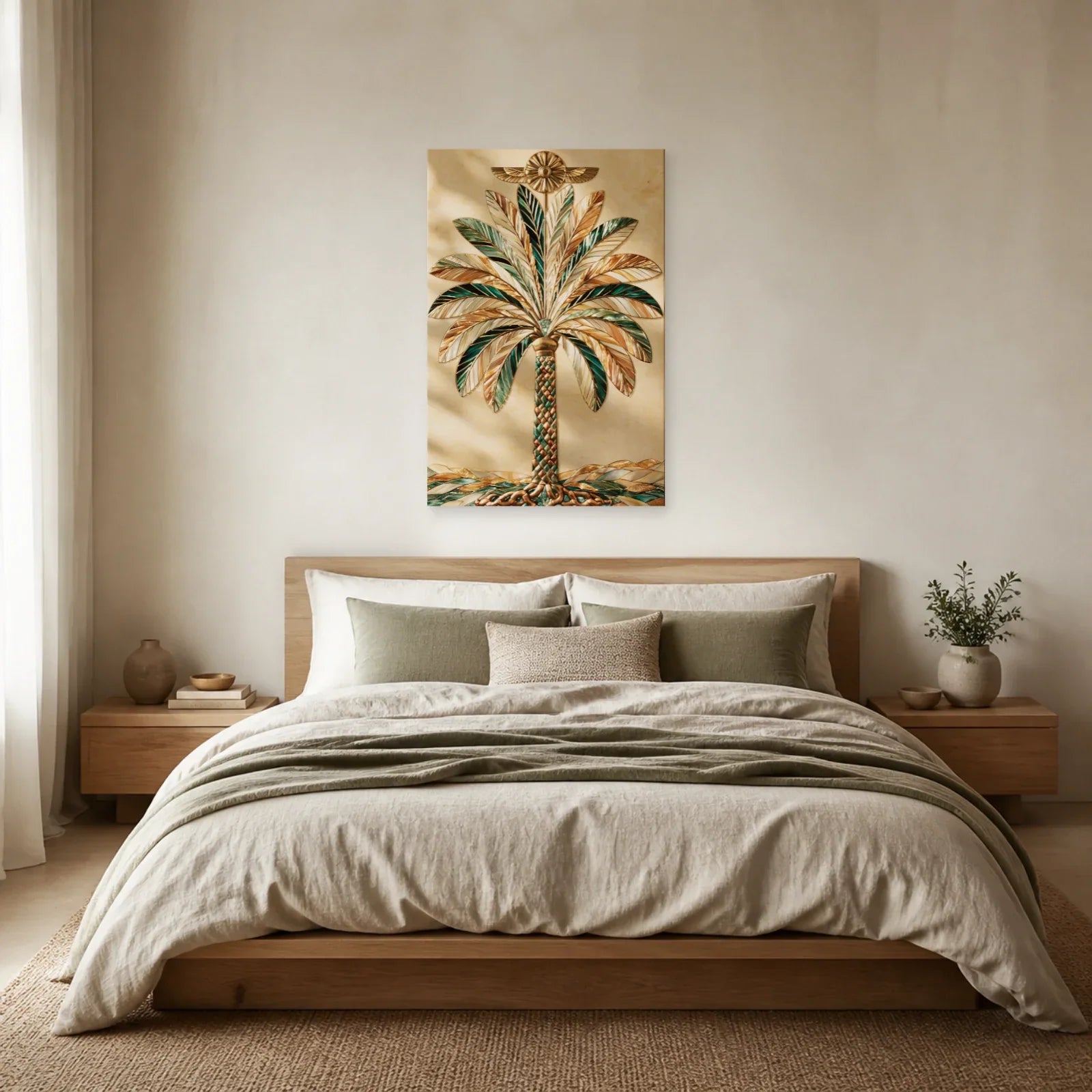 Tableau Arbre Sacré Assyrien présenté dans une chambre - Art Virtuoso