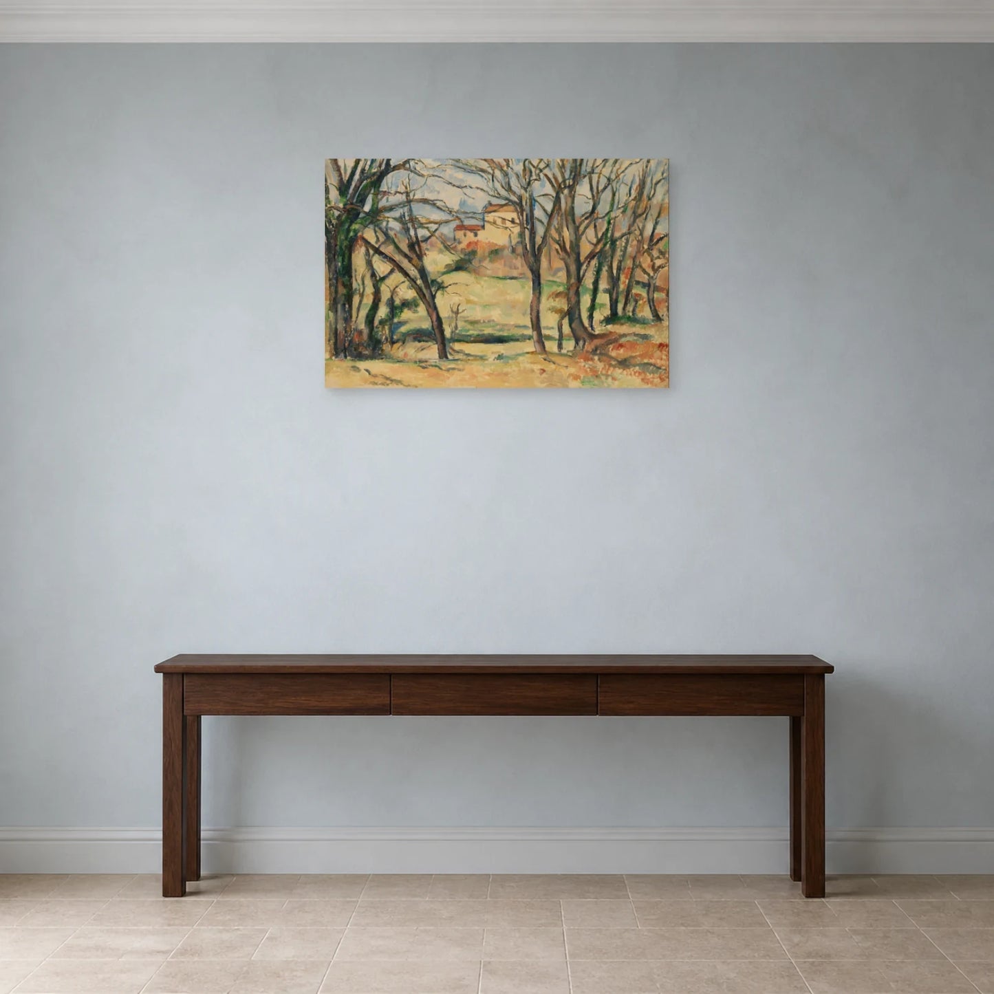 Tableau Arbres et maisons près du Jas de Bouffan – Paul Cézanne dans une entrée ou un couloir - Art Virtuoso