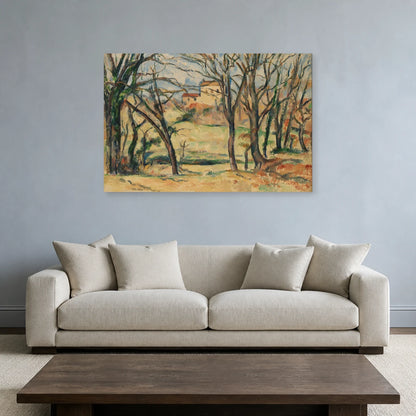 Tableau Arbres et maisons près du Jas de Bouffan – Paul Cézanne dans un salon - Art Virtuoso