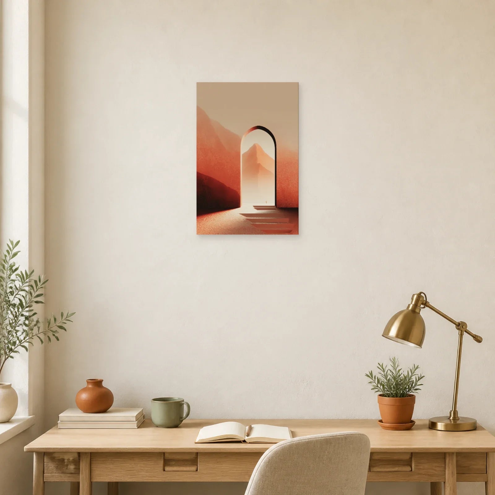 Tableau Arche Mediterraneenne Terracotta dans un bureau - Art Virtuoso