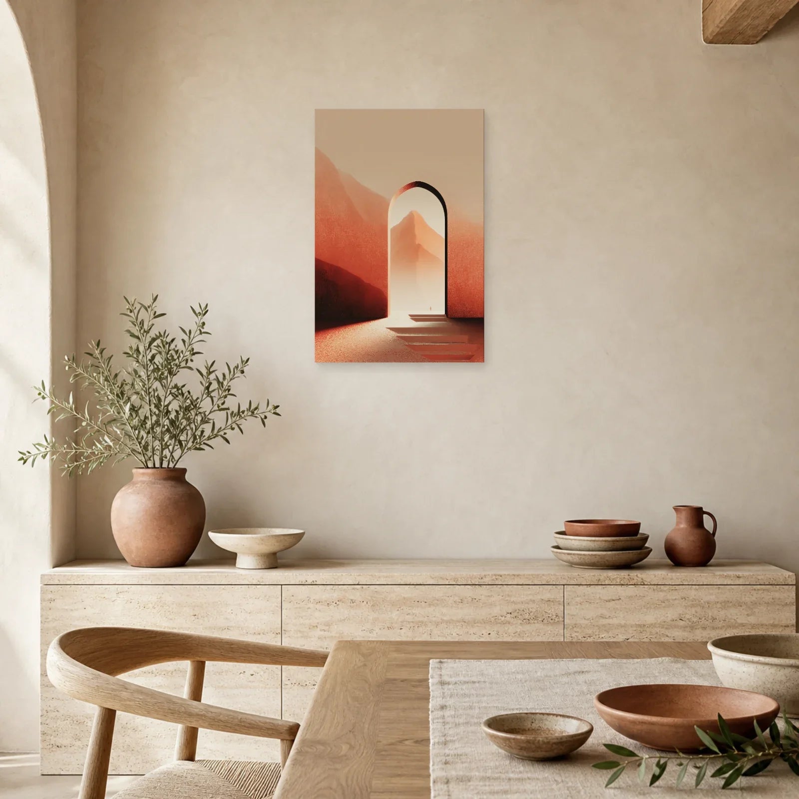 Tableau Arche Mediterraneenne Terracotta dans une cuisine - Art Virtuoso