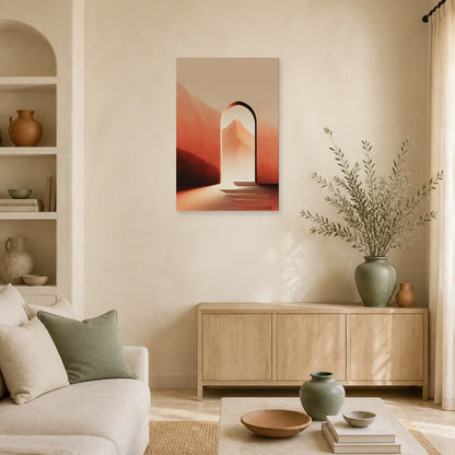 Tableau Arche Mediterraneenne Terracotta dans un salon - Art Virtuoso