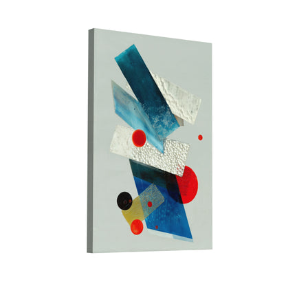 Product Hero 3D WebP Tableau arctique minimal azur et orbes carmin - Art Virtuoso