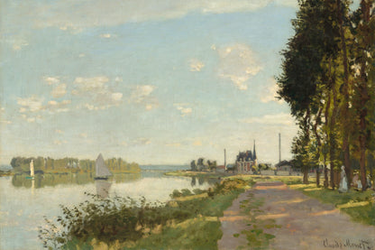 Tableau Argenteuil de Claude Monet avec voiliers et chemin arboré – format S