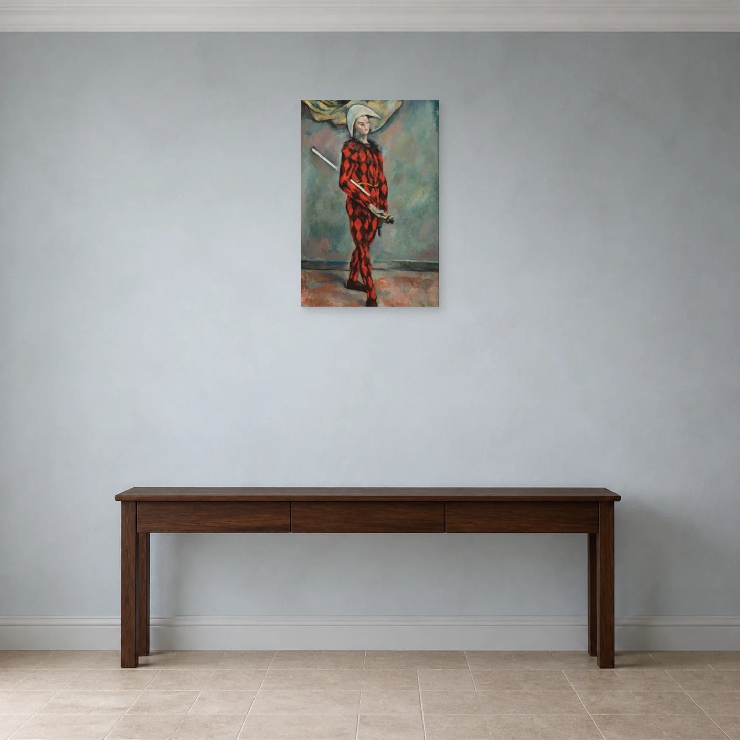 Tableau Arlequin – Paul Cézanne dans une entrée ou un couloir - Art Virtuoso