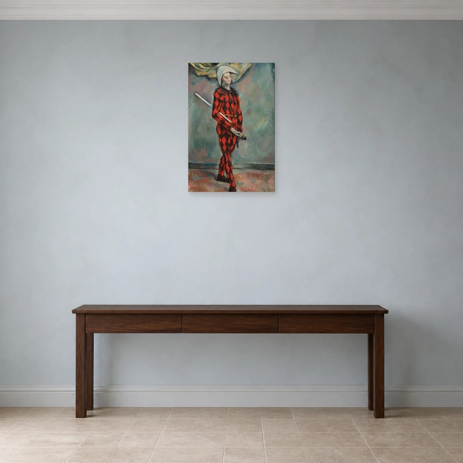 Tableau Arlequin – Paul Cézanne dans une entrée ou un couloir - Art Virtuoso