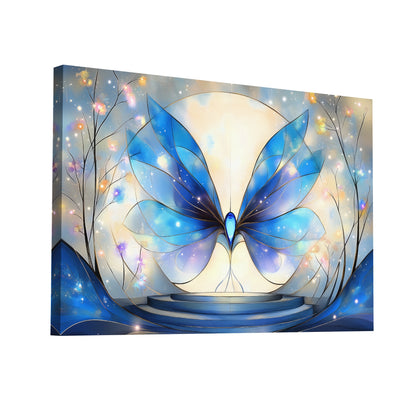 Product Hero 3D WebP Tableau Art Deco Bleu - Papillon Céleste - Art Virtuoso